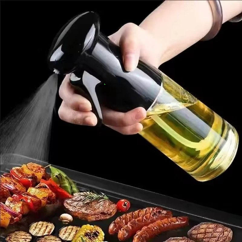 Kitchen Gadgets Oil Spray - 1PCS สีดำโปร่งใสขวดน้ำมันครัวน้ำมันปรุงอาหารสเปรย์ขวดน้ำมันมะกอกฟิตเนสบาร์บีคิวสเปรย์น้ำมันเครื่องจ่ายในครัวเรือน