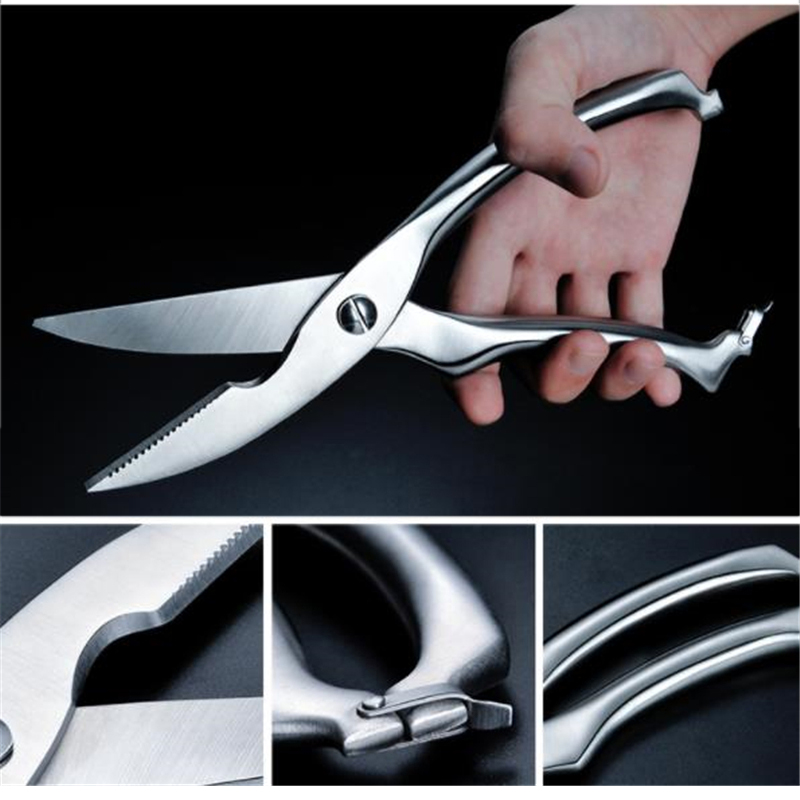 Kitchen Gadgets Cutting Tools - สแตนเลสสัตว์ปีกครัวไก่กรรไกรกระดูกปลอดภัยเครื่องตัดล็อค Cook เครื่องมือเฉือนตัดเป็ดปลาเนื้อ Gadgets ครัว