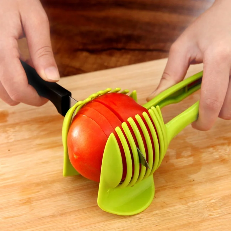 Kitchen Gadgets Cutting Tools - เครื่องตัดมะเขือเทศเครื่องสไลด์มันฝรั่งพลาสติกที่ใช้ในครัวที่วางมะนาวอุปกรณ์ทำอาหารฝาครอบอาหาร