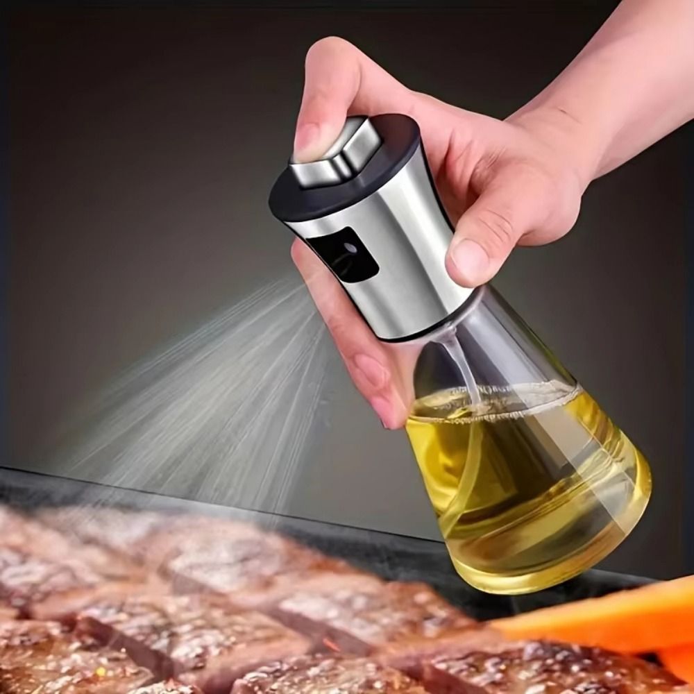 Kitchen Gadgets Oil Spray - ขวดสเปรย์น้ำมันแก้ว สเปรย์ละเอียด สแตนเลส สเปรย์น้ำมันแก้ว ป้องกันการรั่วซึม ภาชนะสเปรย์ในครัวแบบใช้ซ้ำได้