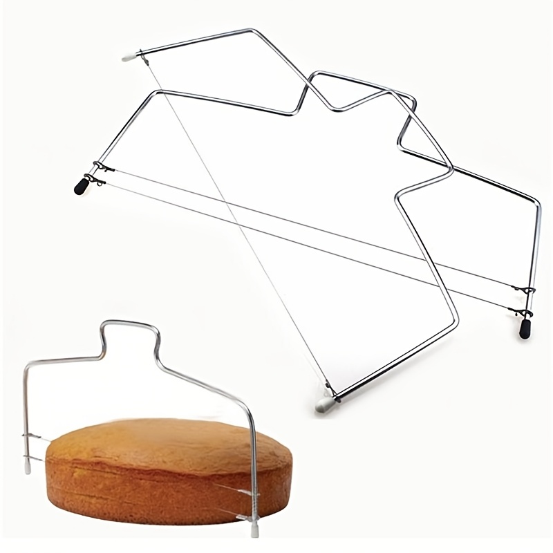 Kitchen Gadgets Cutting Tools - เครื่องตัดเค้กแบบเส้นคู่ ปรับระดับได้ ทำจากสแตนเลส อุปกรณ์ตกแต่งแม่พิมพ์ อุปกรณ์ทำขนม อุปกรณ์ครัว