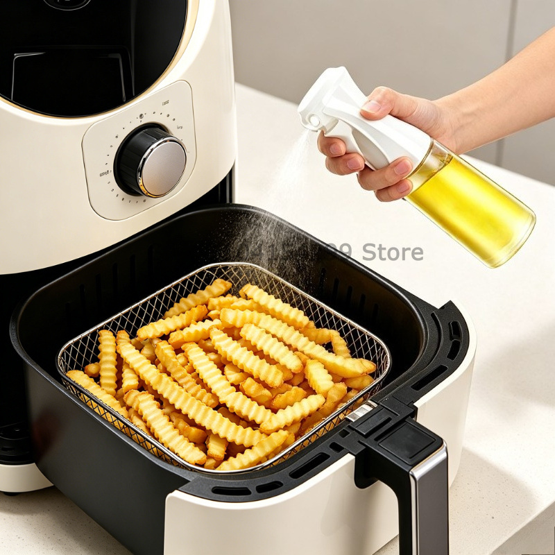 Kitchen Gadgets Oil Spray - ขวดสเปรย์น้ำมันสำหรับทำอาหาร - ขวดสเปรย์น้ำมันมะกอกแบบพ่นฝอย ใช้ซ้ำได้ เกรดสำหรับอาหาร น้ำมัน