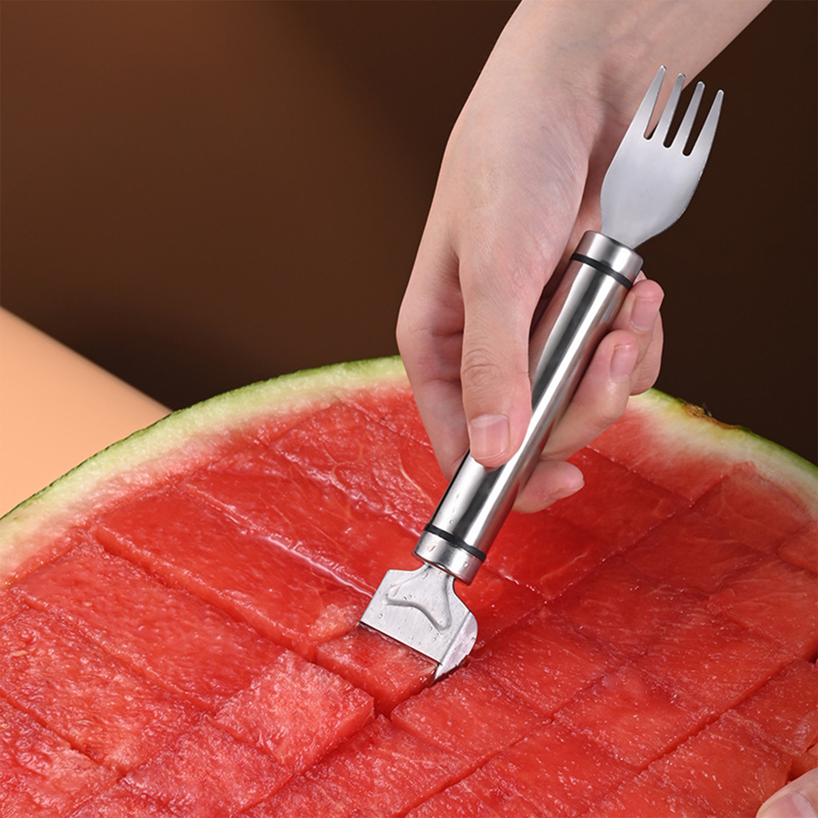Kitchen Gadgets Cutting Tools - เครื่องมือตัดแตงโมสแตนเลส ช้อนตัดแตงโมอเนกประสงค์ เครื่องมือหั่นแตงโม ช้อนผลไม้ อุปกรณ์ครัว