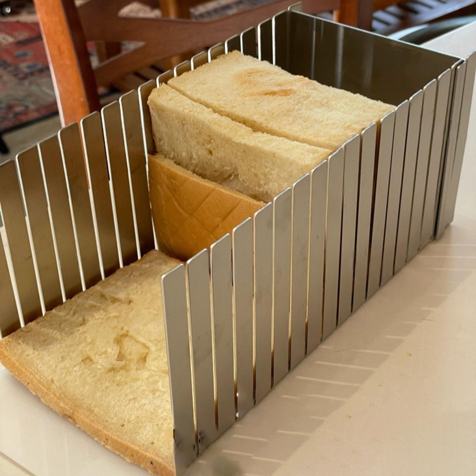 Kitchen Gadgets Cutting Tools - เครื่องตัดขนมปังสแตนเลส Gadget ครัวเบเกอรี่เครื่องมือตัดท่องเที่ยวคู่มือการหั่นขนมปังสําหรับเบเกิล Toast Commercial เค้ก