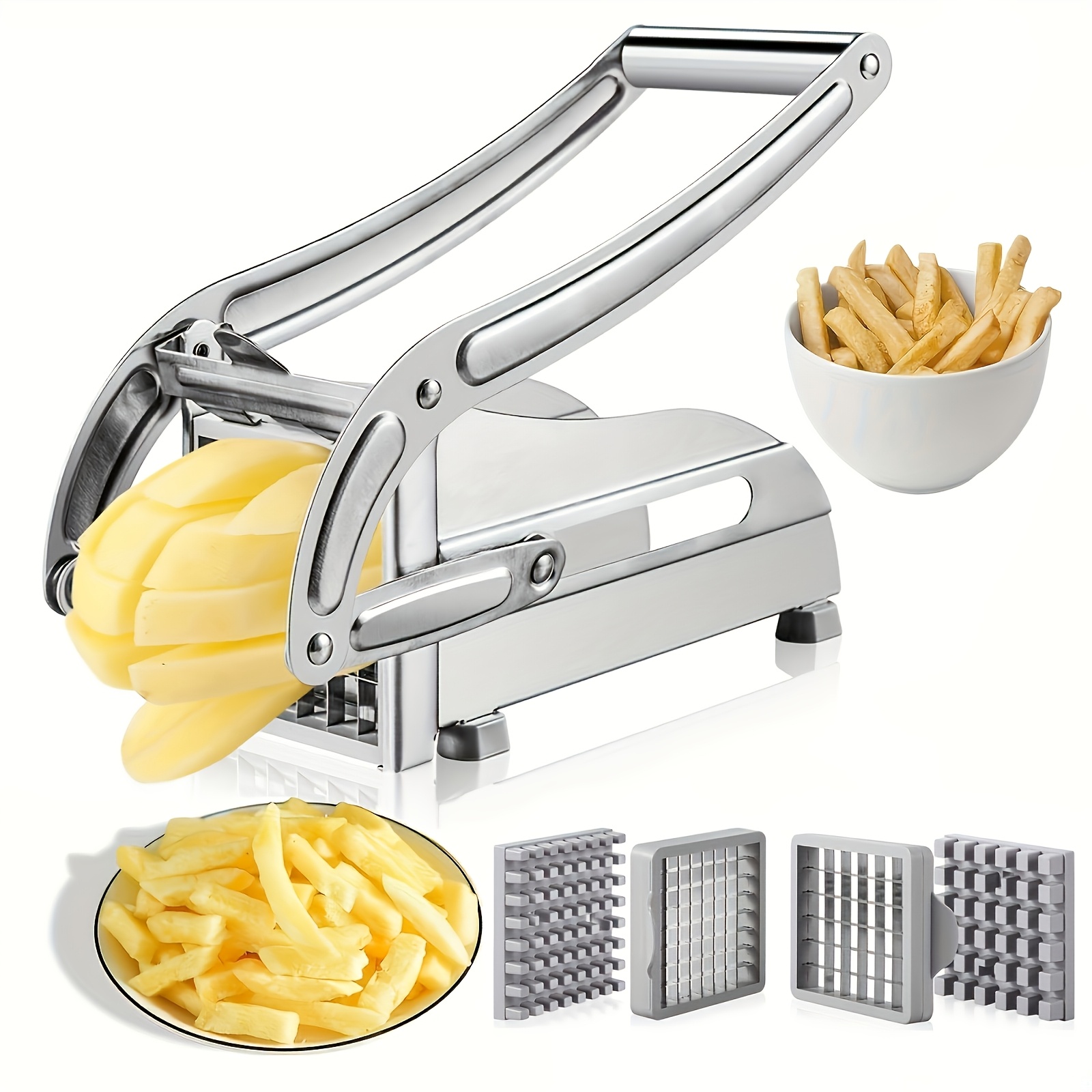 Kitchen Gadgets Vegetable Chopper - เครื่องหั่นผัก, เครื่องหั่นมันฝรั่งทอด, เครื่องหั่นผลไม้สแตนเลส, เครื่องสับมันฝรั่งทอด, เครื่องหั่นมันฝรั่ง, เครื่องสับผัก,