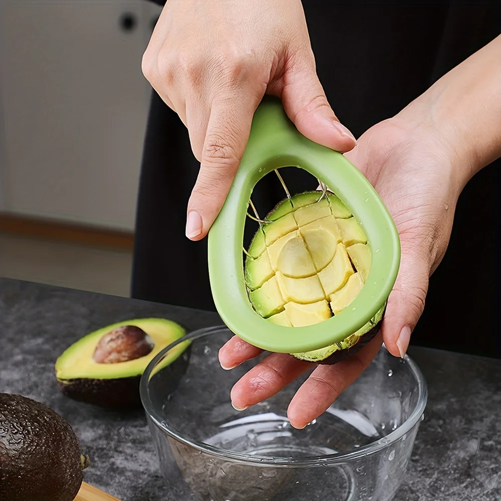 Avocado Slicer Tool - เครื่องหั่นอโวคาโดและกีวีฟรุตเหล็ก1pc-Stainless-มัลติฟังก์ชันที่ตัดผลไม้ด้วยมือพร้อมเครื่องกำจัดหิน