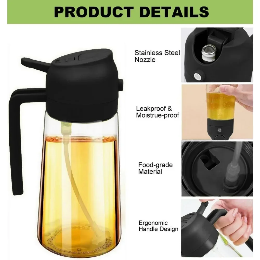 Kitchen Gadgets Oil Spray - ขวดสเปรย์น้ำมันพลาสติก 2in1 ขนาด 500 มล. สำหรับทำอาหาร