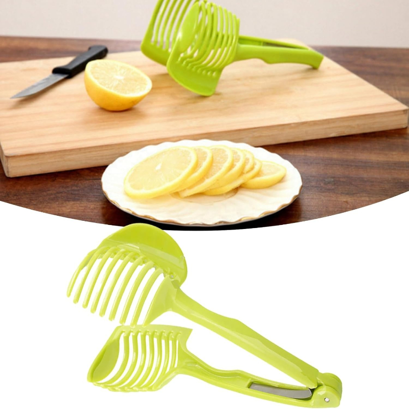 Kitchen Gadgets Guide - ที่หั่นมะเขือเทศกันลื่น ที่จับหั่นผลไม้ ที่ตัดผักแบบมือถือ ช่วยให้หั่นได้สม่ำเสมอ อุปกรณ์ครัวเพื่อความปลอดภัย