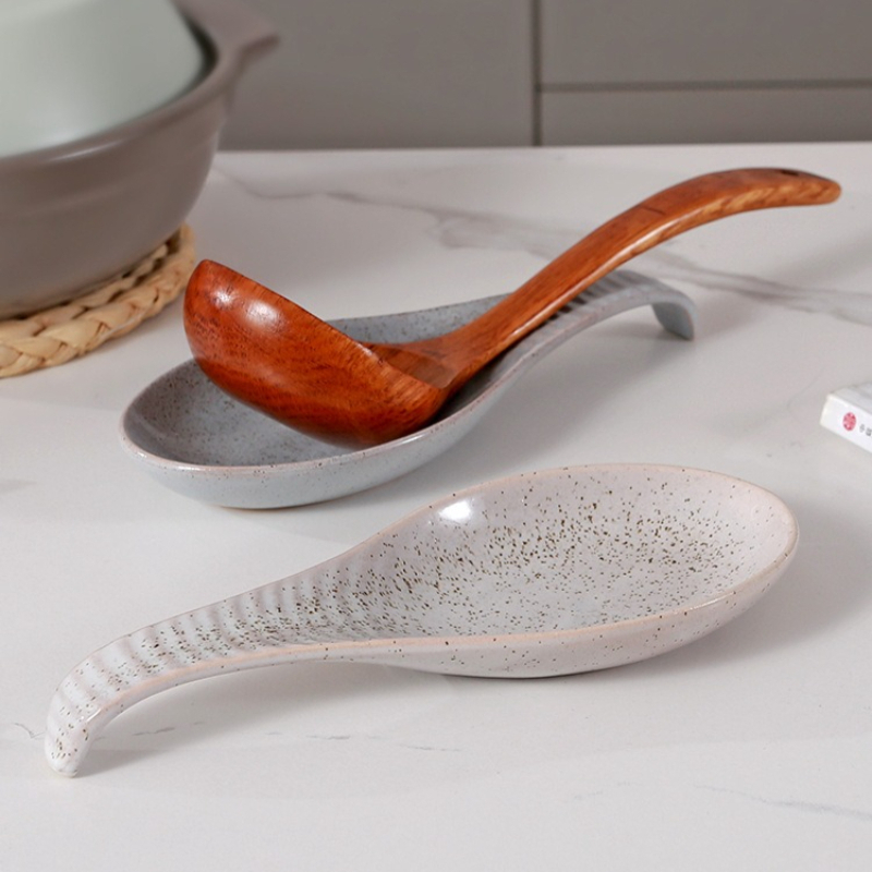Kitchen Utensil Holder - ที่วางช้อนเซรามิกสำหรับเตาแก๊ส, ที่วางช้อนสำหรับเคาน์เตอร์ครัว, ที่วางอุปกรณ์ทำครัวสไตล์ฟาร์มเฮาส์สำหรับช้อน, ทัพพี, ตะหลิว