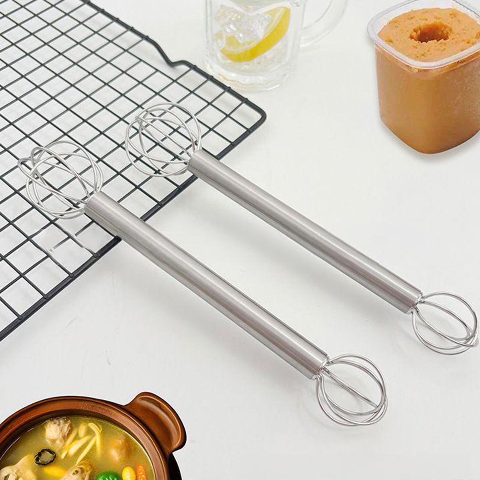 Kitchen Gadgets Blender - ไม้คนมิโซะ สแตนเลส 304 แบบสองหัว ที่ตีครีมแบบใช้มือ ช้อนคนอาหาร