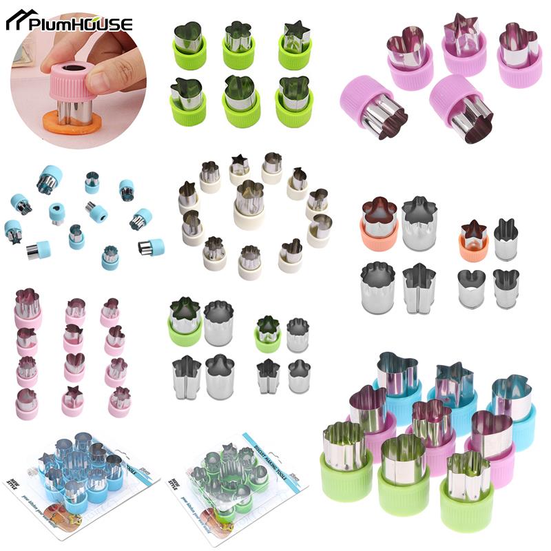 Kitchen Gadgets Cutting Tools - 1ชุดสไตล์ผักที่ตัดคุกกี้แม่พิมพ์ทำขนมแบบพกพา Cook เครื่องมือสแตนเลสผลไม้ตัด Die Kitchen Gadgets