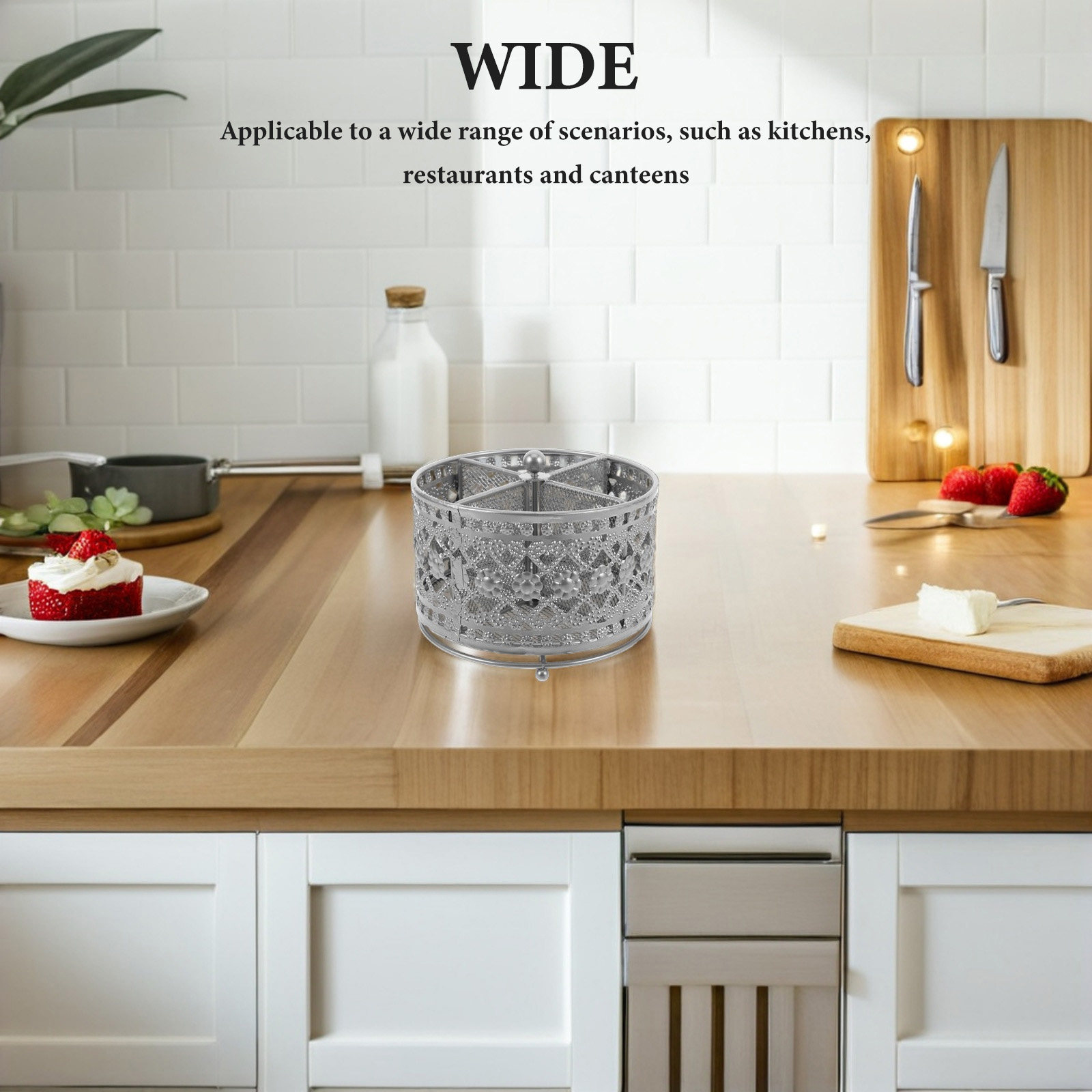 ที่วางช้อนส้อมแบบหมุนได้สำหรับ - Kitchen Utensil Holder บทวิจารณ์และราคา