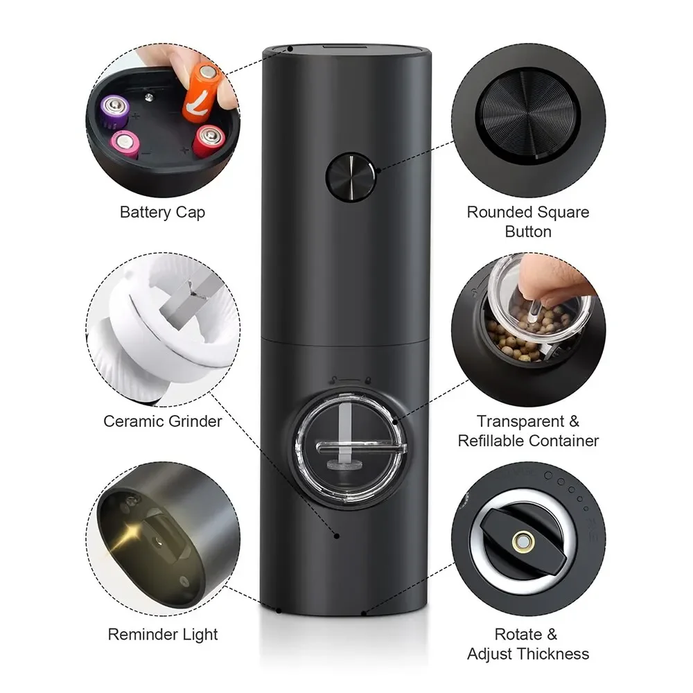 เครื่องบดเกลือและพริกไทยไฟฟ้าพ - Kitchen Gadgets Smart บทวิจารณ์และราคา