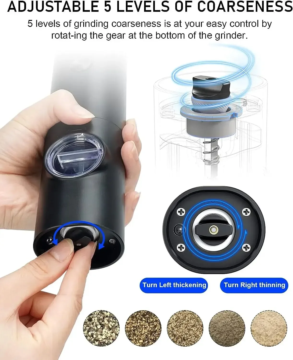 เครื่องบดเกลือและพริกไทยไฟฟ้าพ - Kitchen Gadgets Smart บทวิจารณ์และราคา